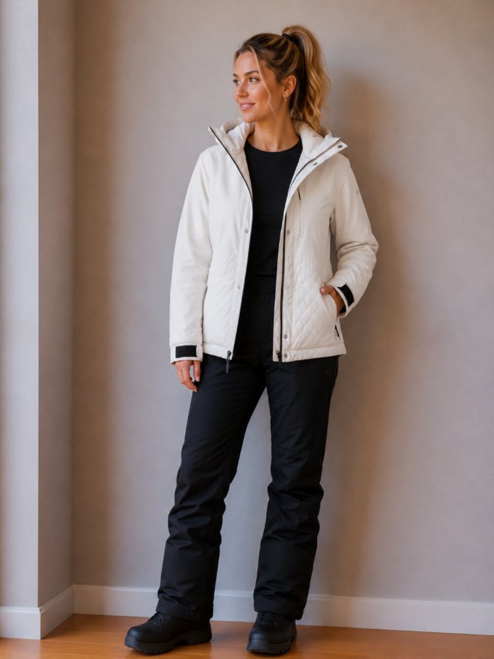 Hurley White & Black Ski Jacket | Insulated Winter Snow Coat | Women’s Outerwear
